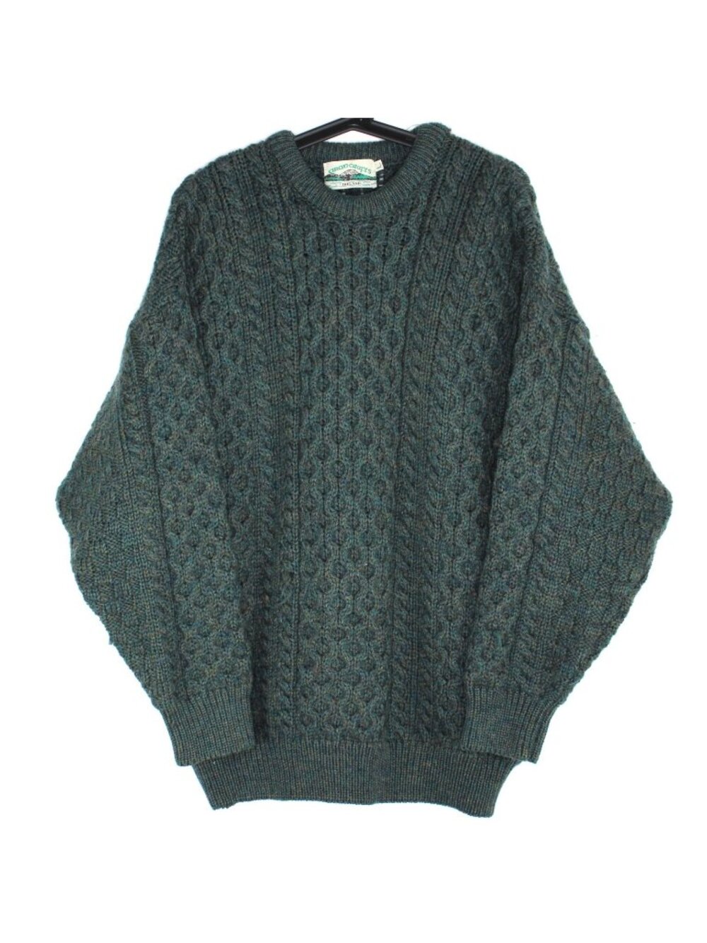 Vintage Aran Crafts Mens Large Ireland Wool Fisherman Cableknit Sweater M1144